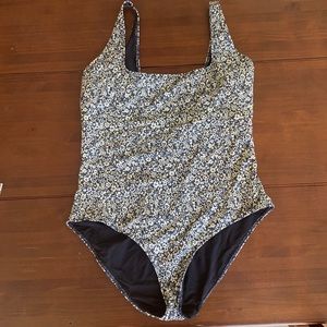 Everlane One Piece Swim Suit with Flowers